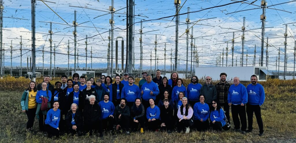 Truth About HAARPThe Arctic Chamber Orchestra poses in the HAARP array. Photo courtesy of Daniel Ponickly.