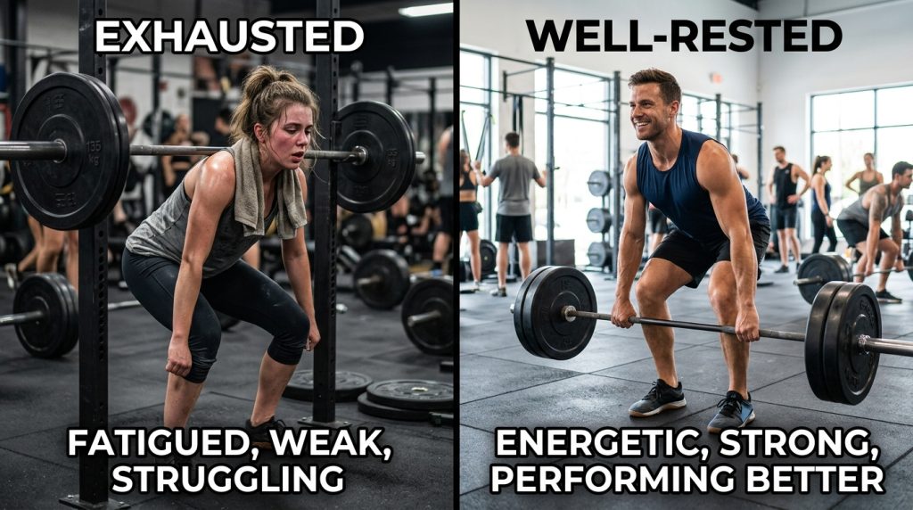 Comparison of sleep-deprived vs well-rested fitness performance