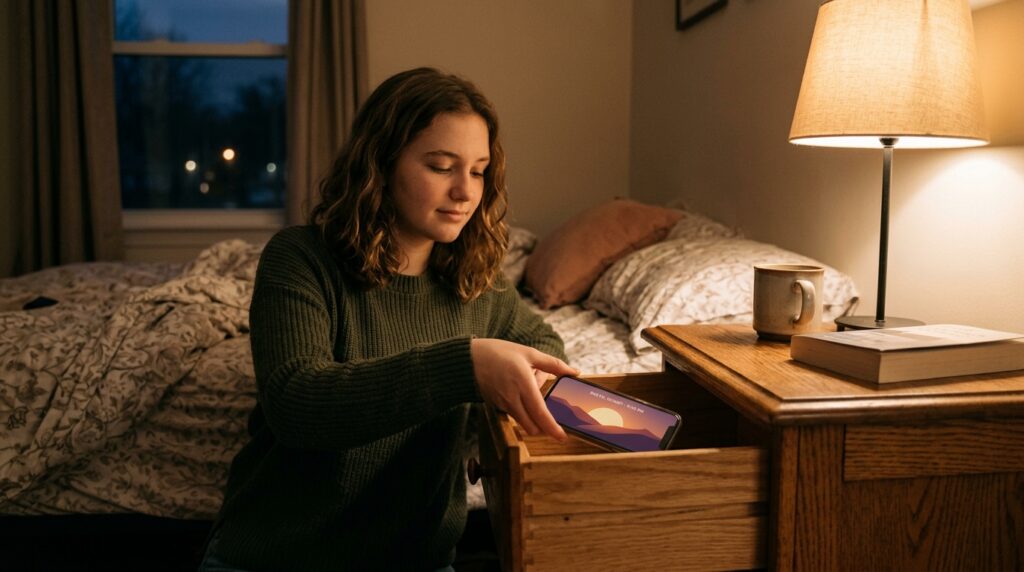 ٹین ایجر_پلیسنگ_فون_میں_دراز