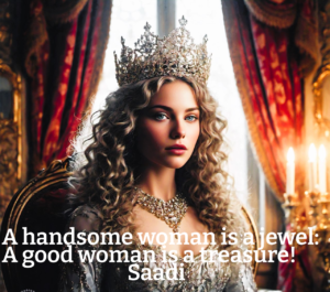 A handsome woman is a jewel: a good woman is a treasure