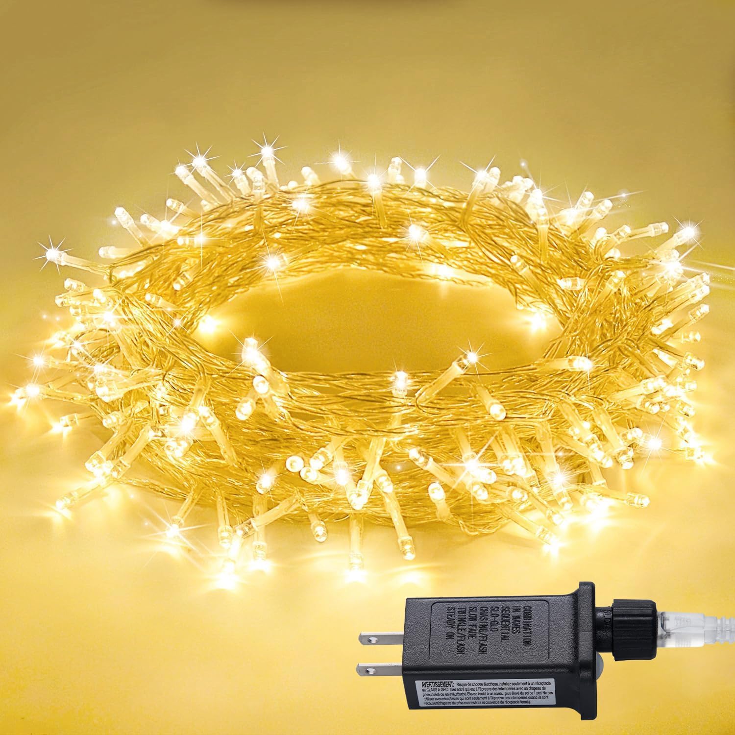 JMEXSUSS 100 LED Warm White Christmas Lights