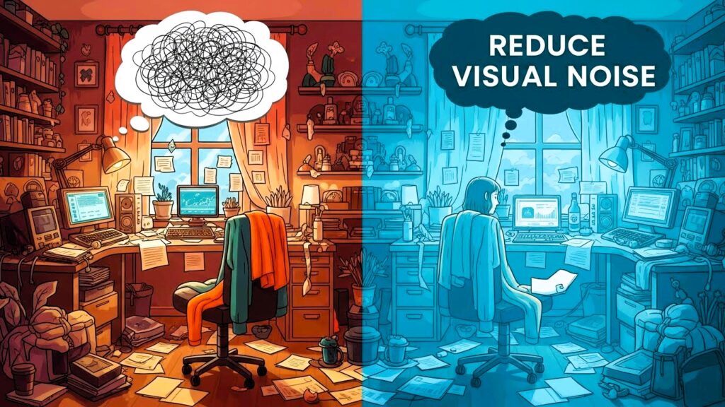 بصری شور کم کریں (ذمہ داریاں نہیں)