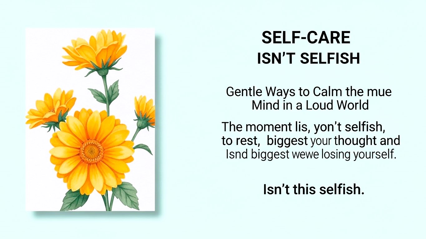 خود اپنی دیکھ بھال خود غرضی نہیں ہے پرشور دنیا میں دماغ کو پرسکون کرنے کے نرم طریقے