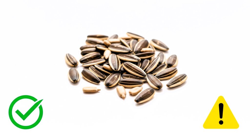 حفاظت اور اعتدال کی شبیہیں کے ساتھ سورج مکھی کے بیج۔