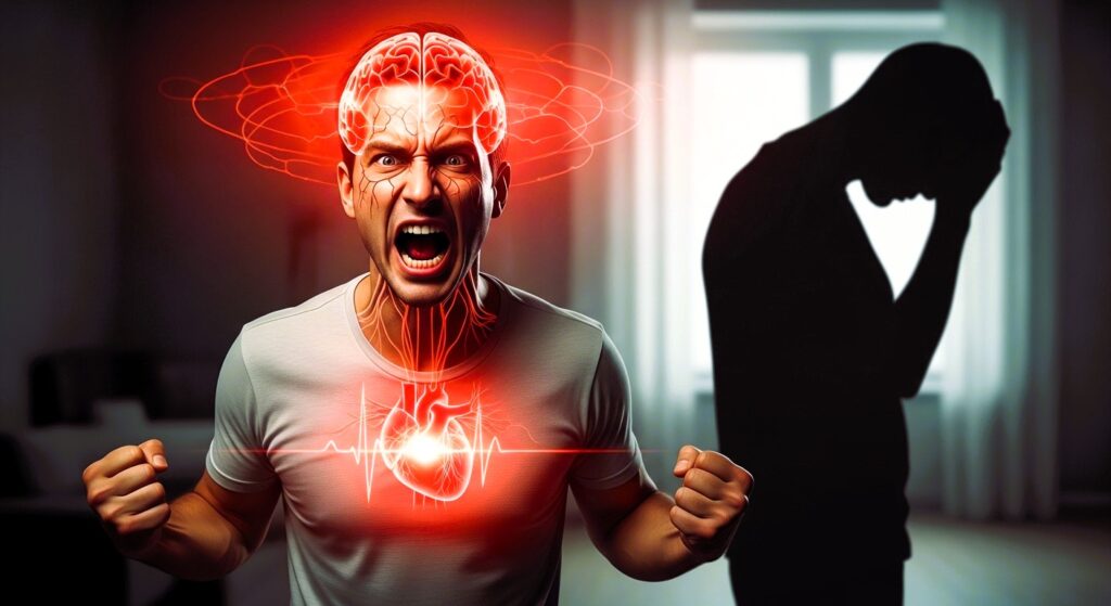 دماغ اور دل کے توازن میں خلل ڈالنے والے انسانی غصے کی مثال