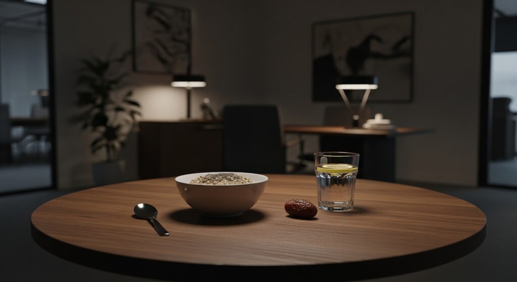 Strategic Suhoor meal for high-performance professional fasting.