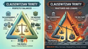 Diagram showing the breakdown of national unity during modern strategic blunders.