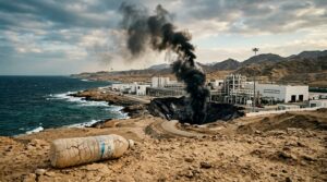 The Qeshm strike: Visualizing the physical destruction of civilian life-support in the 2026 war.