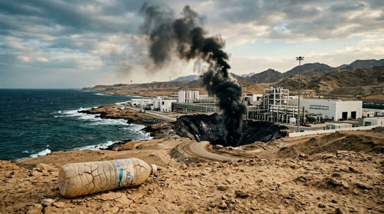 The Qeshm strike: Visualizing the physical destruction of civilian life-support in the 2026 war.