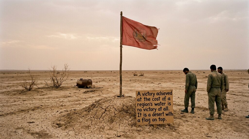 کسی علاقے کے پانی کی قیمت پر حاصل کی گئی فتح ہرگز کوئی فتح نہیں ہے۔ یہ ایک صحرا ہے جس کے اوپر جھنڈا ہے۔