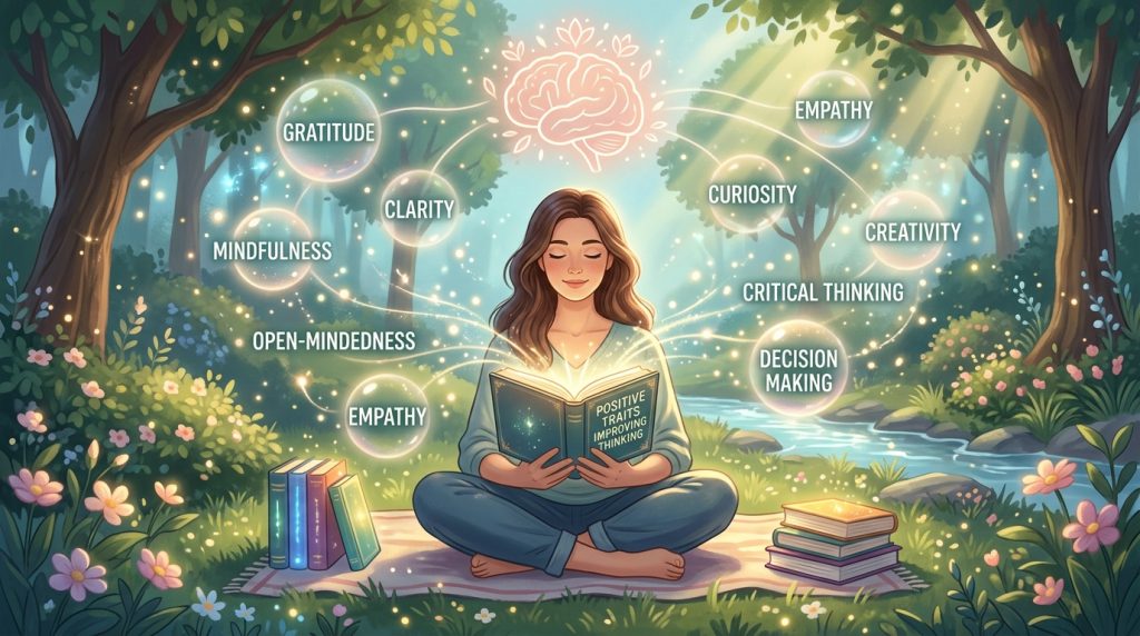 Positive personality traits like gratitude improving clear thinking.