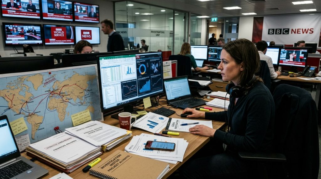 Investigative journalism analyzing suspicious trading patterns in global financial markets 