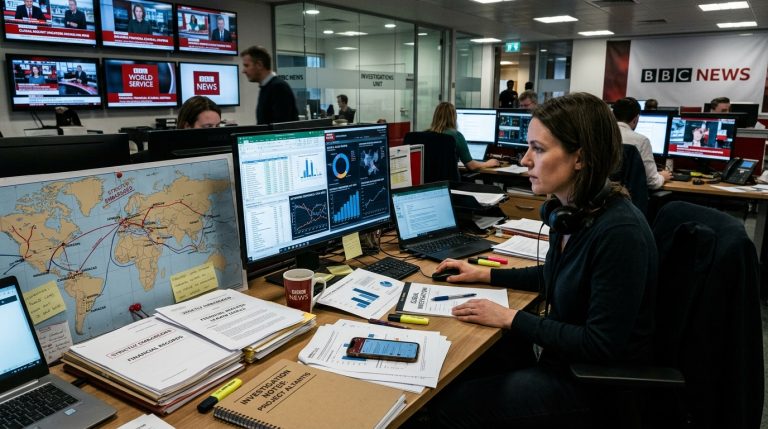 Investigative journalism analyzing suspicious trading patterns in global financial markets