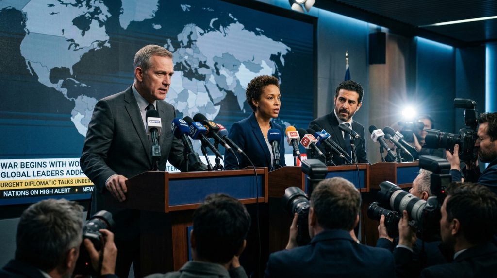 Public statements often shape the first understanding of war events.