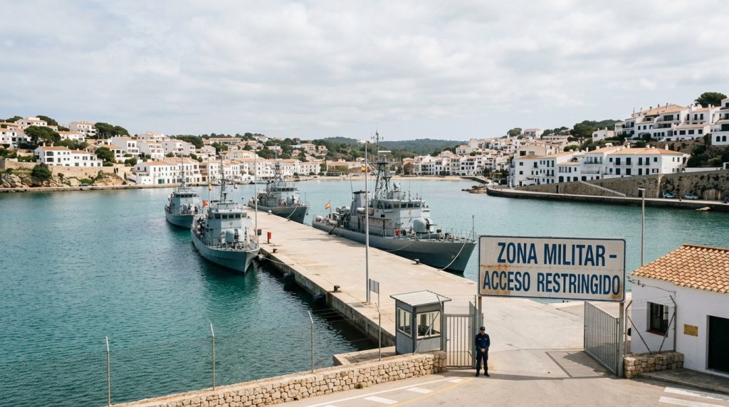 Naval base in Southern Europe with docked ships, representing the Spanish denial of US access to Rota base in April 2026.
