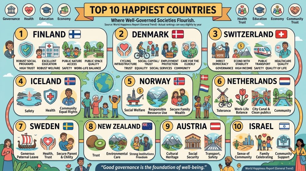 The Architecture of Happiness:Top 10 Happiest Countries