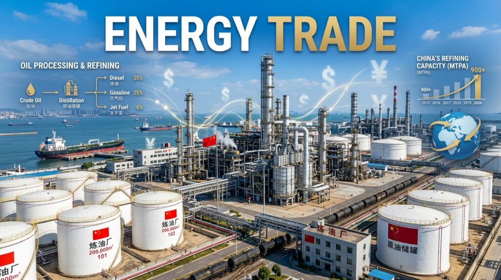 China's Strong Points:Chinese_oil_refinery_storage_tanks