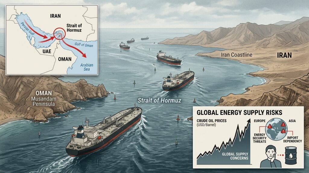Trump's Visit to China: What It Means for the Whole World:Oil_tankers_sailing_Strait_Hormuz