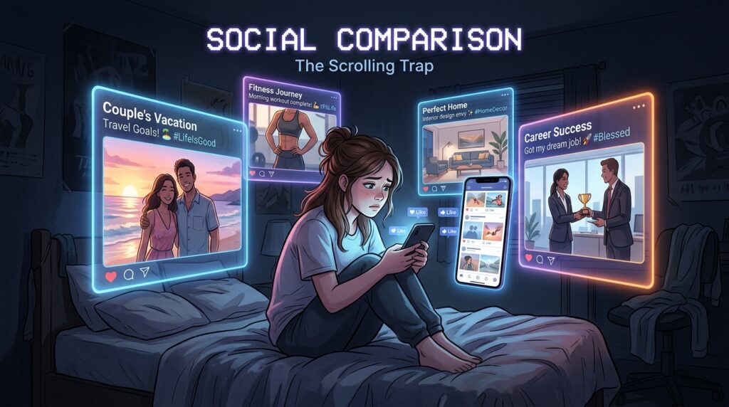 The Psychology of Envy Person_scrolling_phone_dark_room_