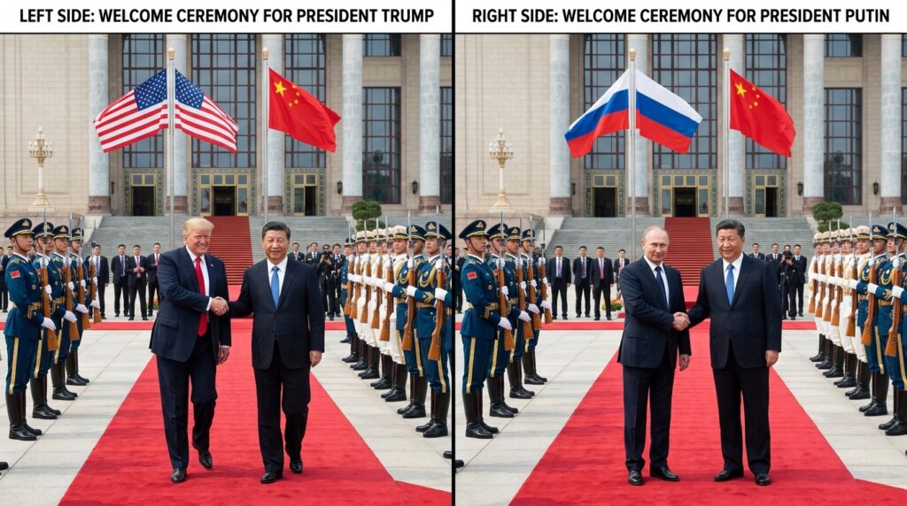 Trump,_Putin_welcomed_by_Xi_:Striking Similarities and Telling Differences in the Two Visits