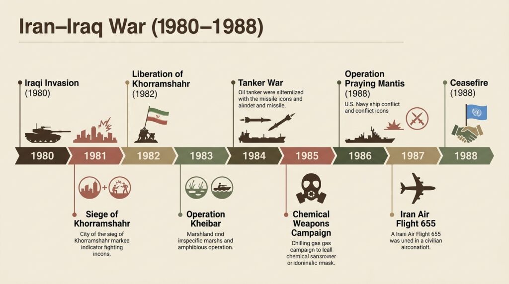 The Iran–Iraq War (1980–1988): Eight Years That Changed the Middle East Forever