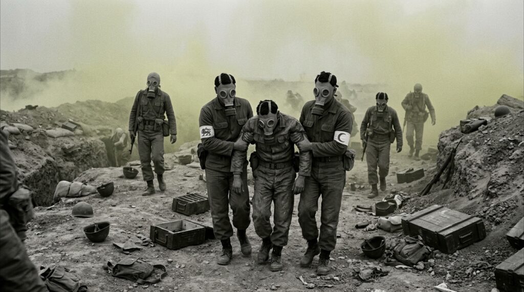 Iranian_soldiers_wearing_gas_masks_: Chemical Weapons: A Defining Atrocity: