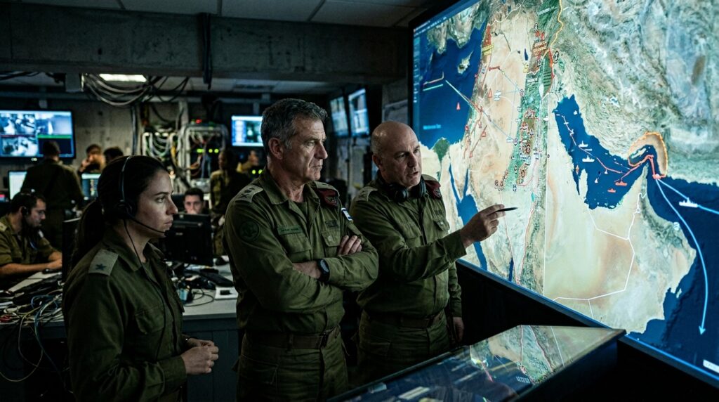 US-Iran Peace Deal:Israeli_officials_watching_maps_