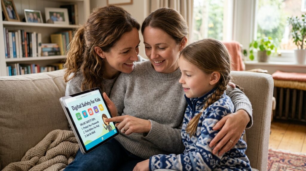 Parent_and_child_discussing_tablet_