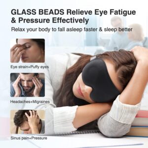 YFONG Weighted Sleep Mask, Women Men 3D Blocking Lights Sleeping Mask