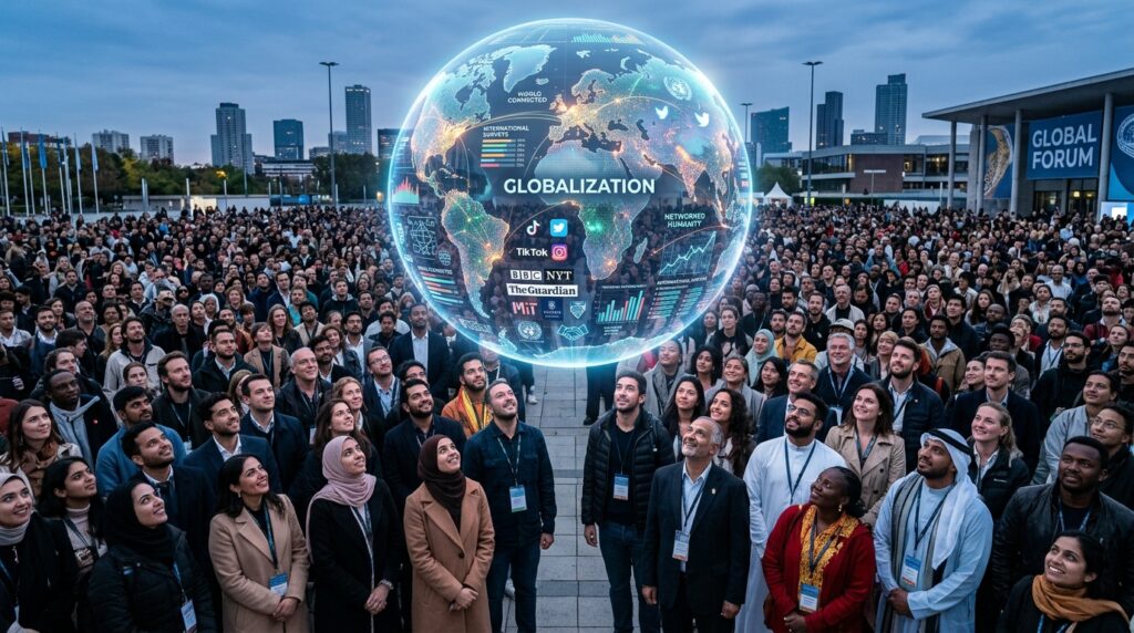 Why China Overtook America:People_looking_at_digital_globe