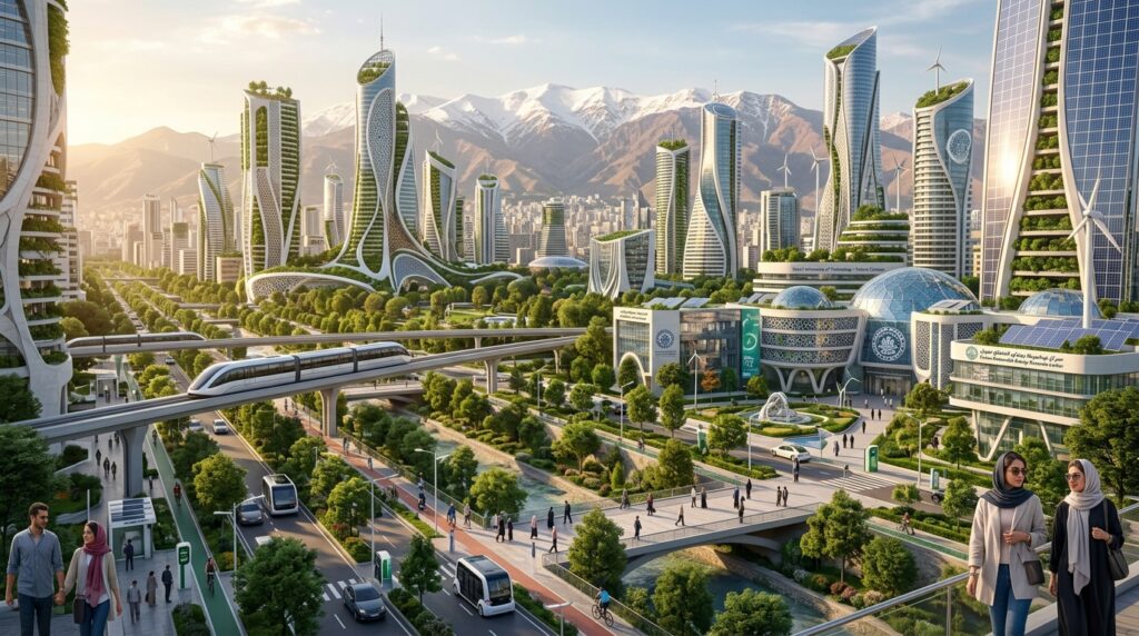 The Future of Iran: Opportunities, Challenges, and the Road Ahead:Visionary_cityscape_Iran