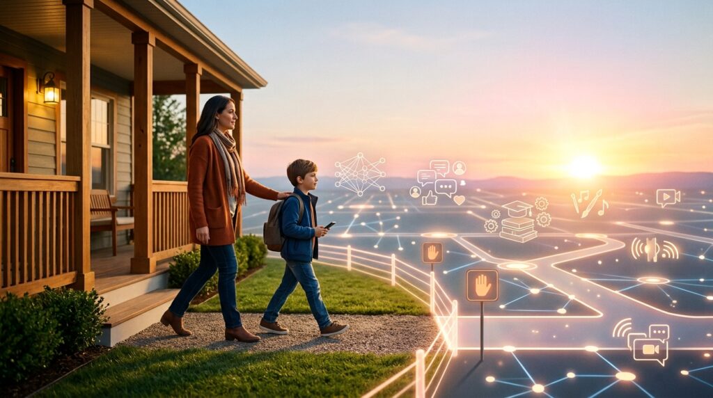 Child_and_parent_walking_digitally_