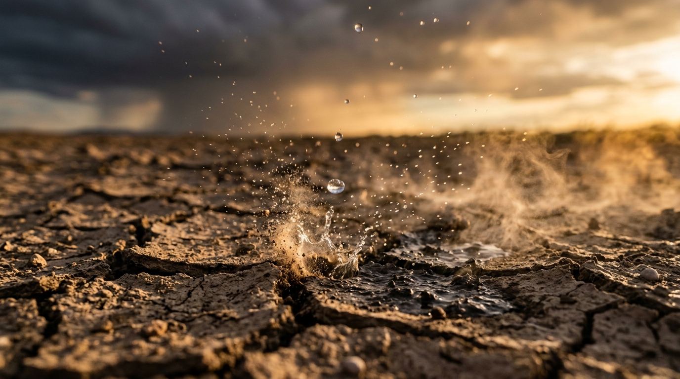 First_raindrops_falling_dry_earth_
