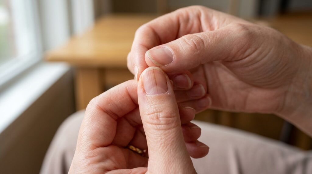 Nail changes can sometimes provide clues about health