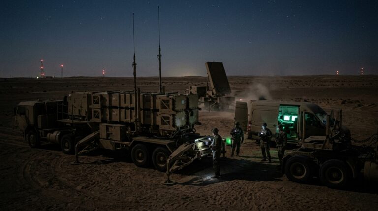 The US Iran War and US Missile Crisis:Patriot_missile_defense_battery_
