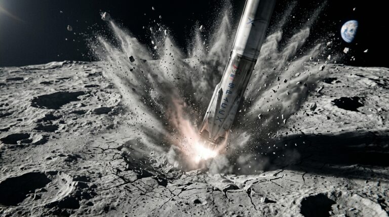 SpaceX Rocket Crashes Into the Moon:Rocket_striking_the_Moon_