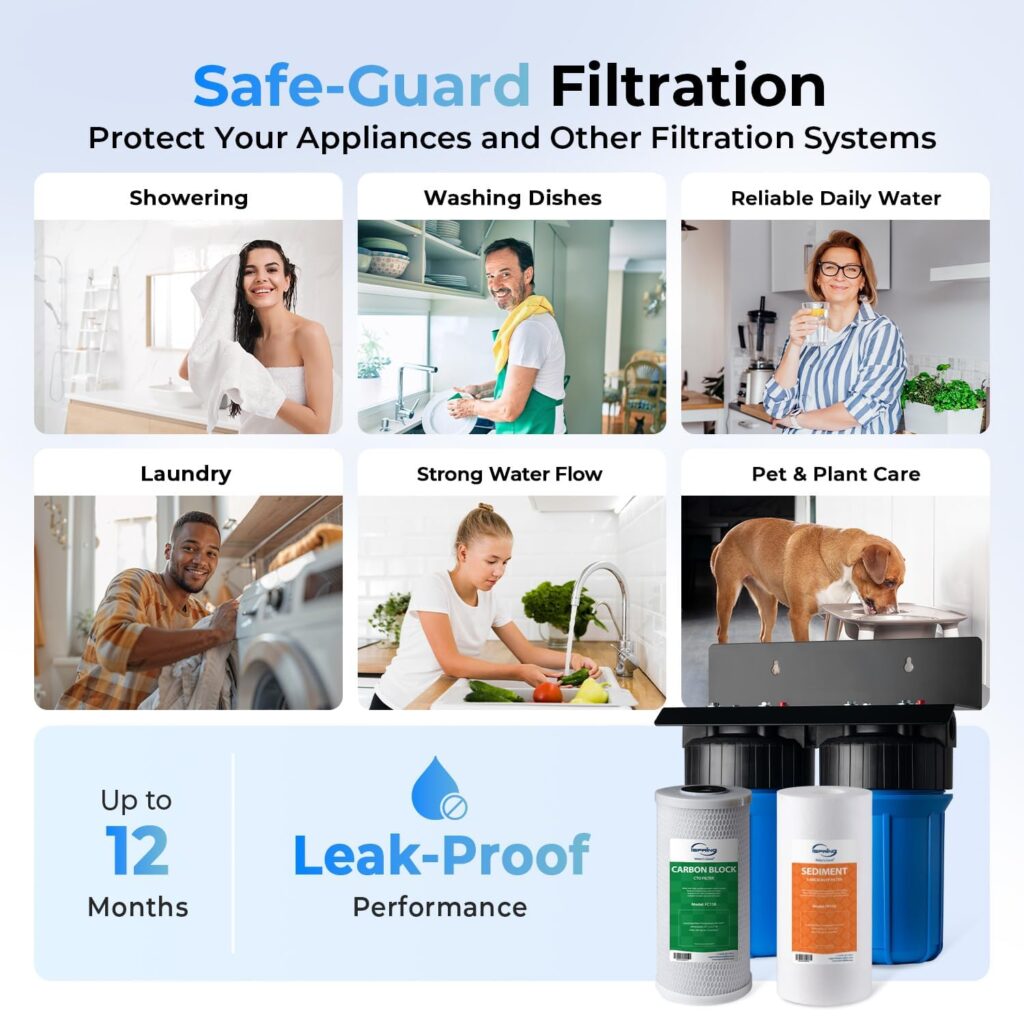 iSpring WGB21B 2-Stage Whole House Water Filtration System, 50000 Gallons
