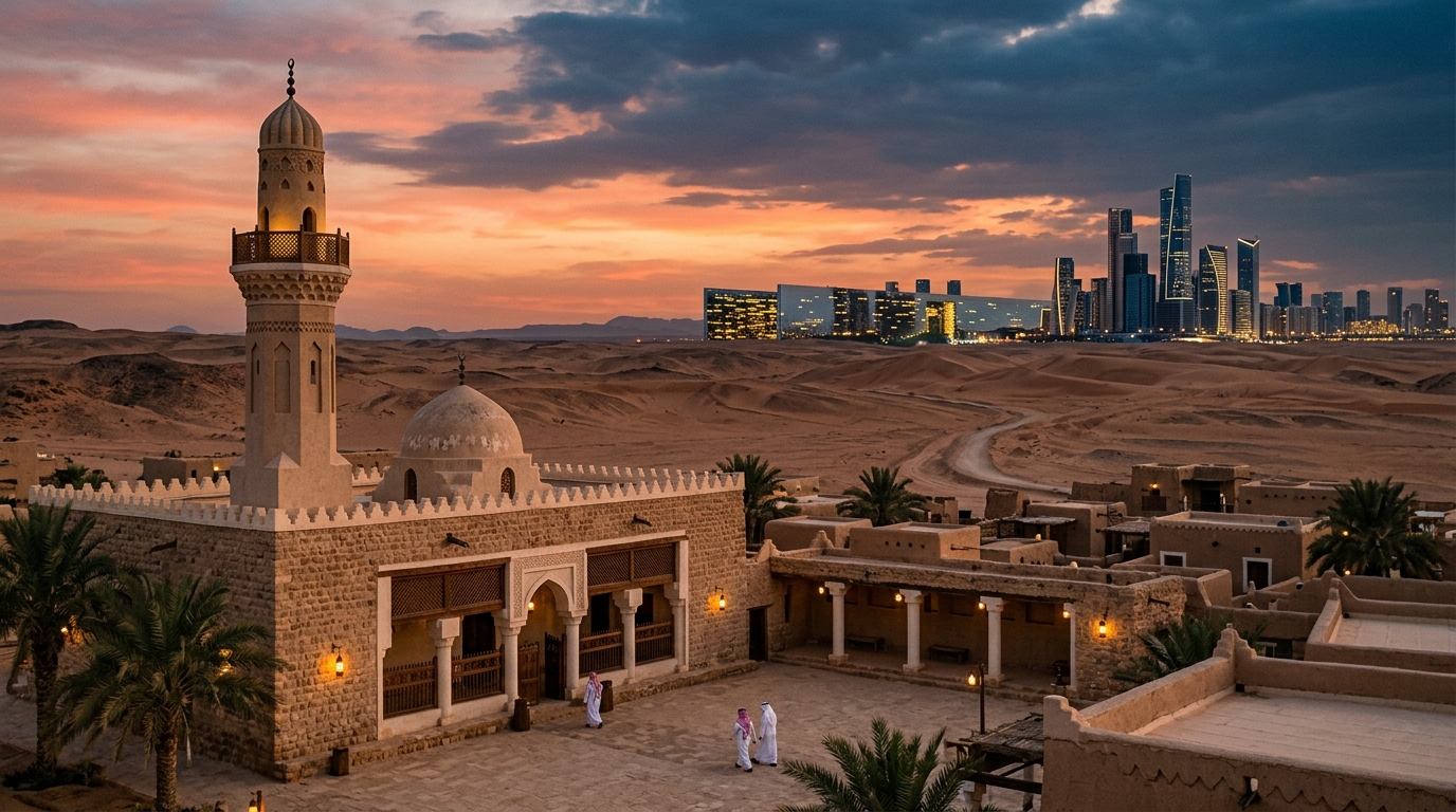 The Islamic Identity Test: Mosque_silhouette_and_futuristic…