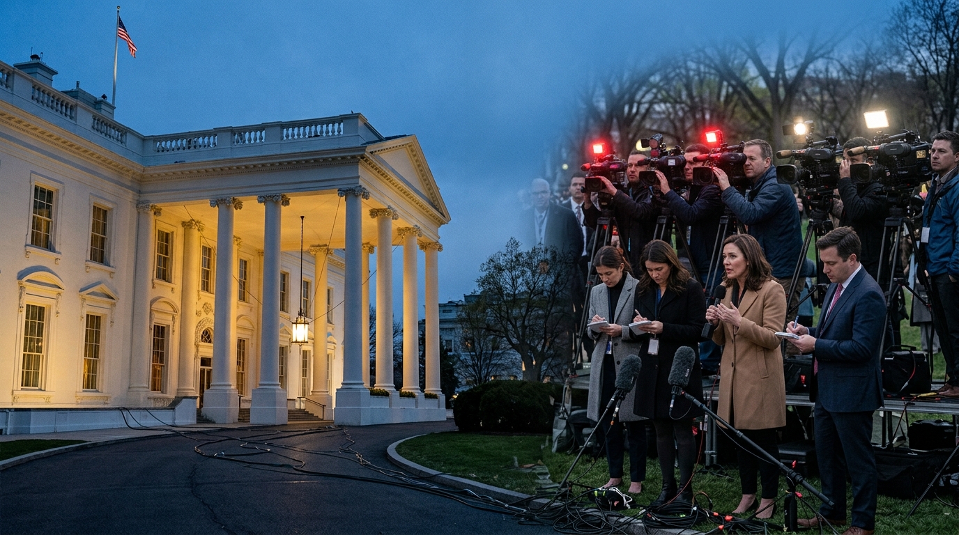 Reporters_facing_White_House_