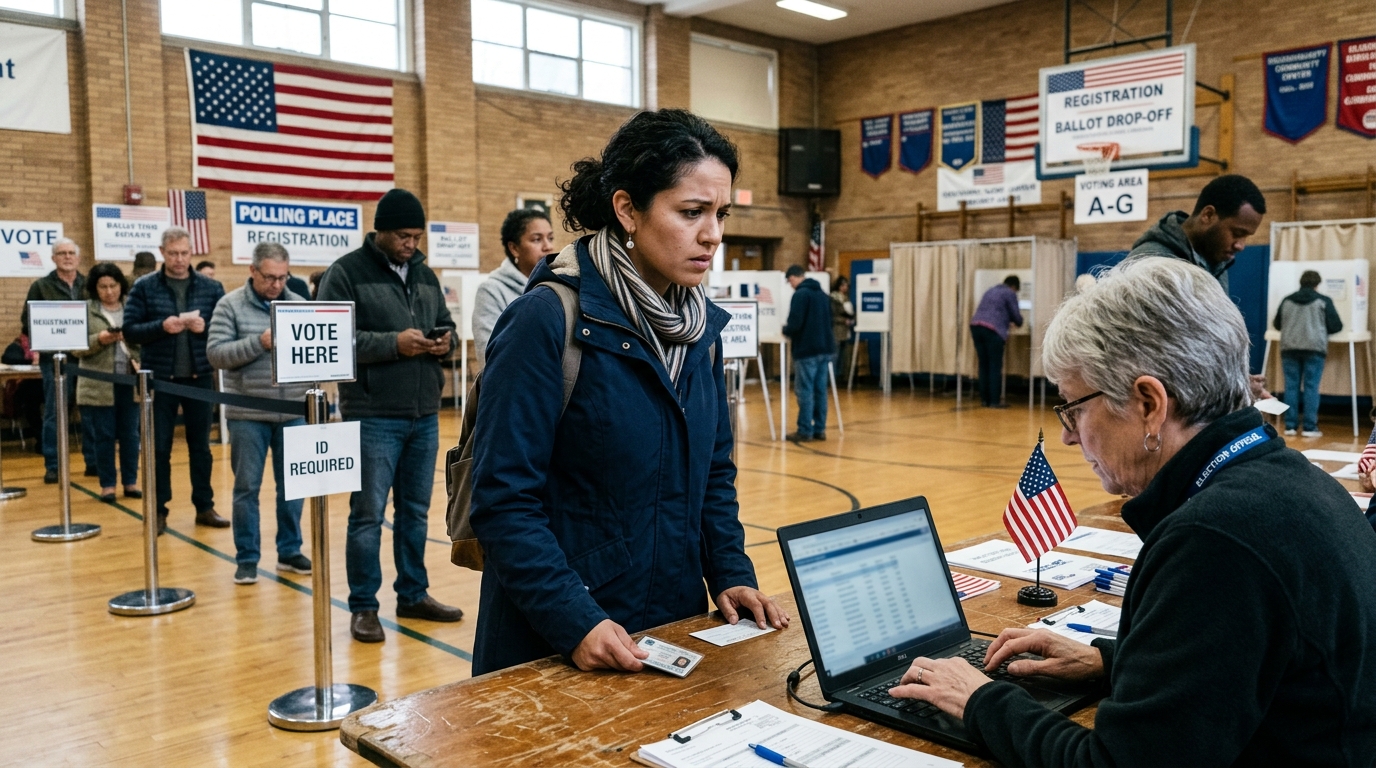 What If My Name Isn’t on the Voter List: Voter_at_registration_desk_