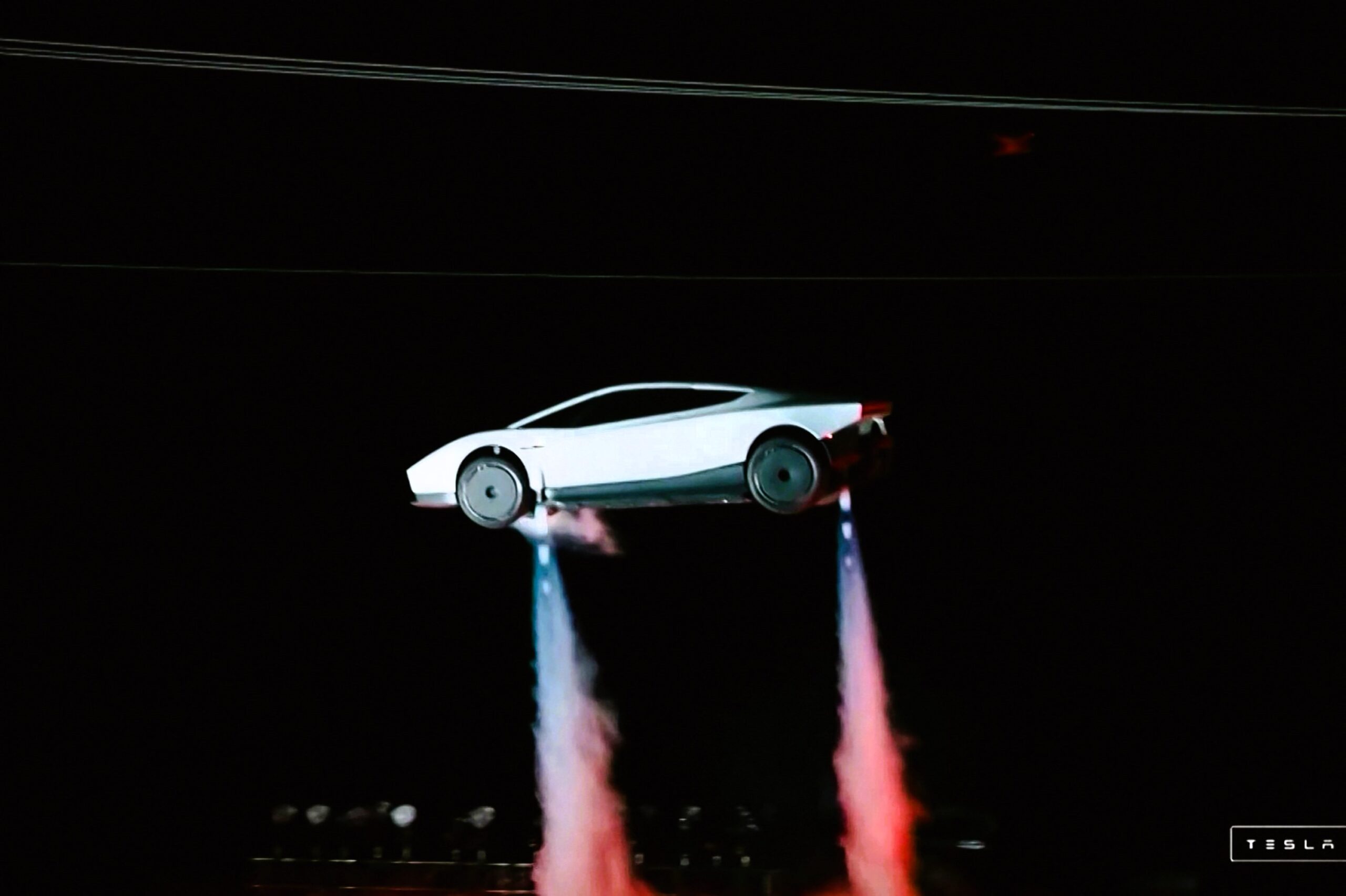 Tesla Roadster prototype demonstrated at the 2026 reveal event in Texas.