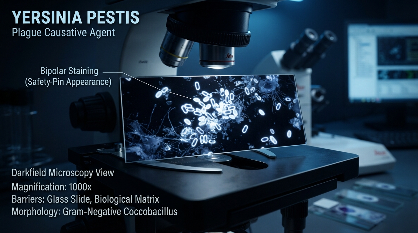 Scientific visualization of Yersinia pestis bacteria that causes plague